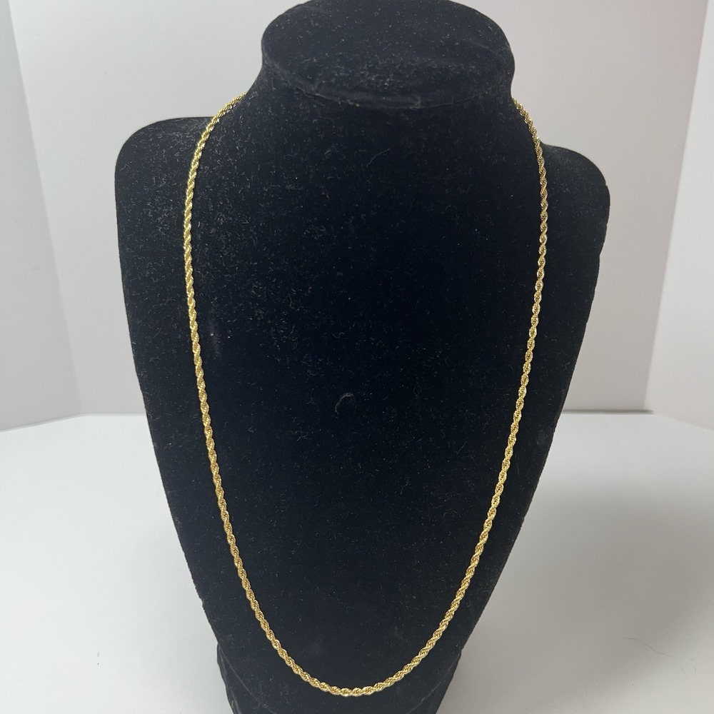 Unbranded Rope Chain Necklace Unisex 24" Goldtone Excellent Twisted Link Jewelry